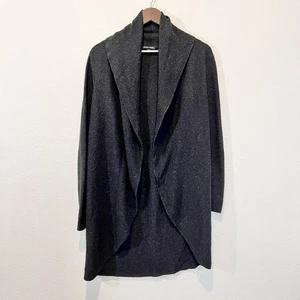 Abrigo Cárdigan Eileen Fisher Gris Mezcla Lana Cuello Chal Frente Abierto S - Imagen 1 de 9