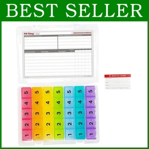 Mehrfarbiger Medikationsplan Pillen Organizer - Bild 1 von 10