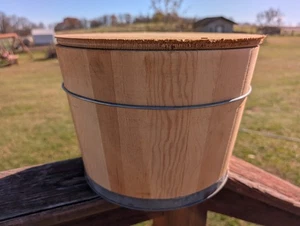 WI Barn Vintage? Antique? New? Wood Slotted Pail With Cover Lid No Handle - Picture 1 of 11