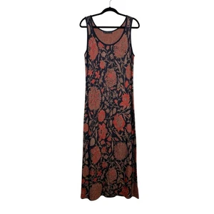 Peruvian Connection Jacquard Knit Maxi Dress Size Large Floral Print Stretch  - Bild 1 von 6