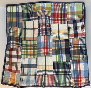 Juego de 2 fundas de almohada a cuadros de algodón acolchado europeo Pottery Barn para niños - Imagen 1 de 8