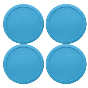 Pyrex 7402-PC 6/7-Cup Bright Blue Pantone Lids - 4-Pack - Picture 1 of 3