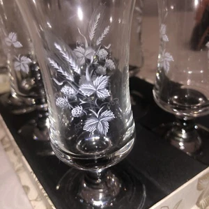 Clayton Meyers Colourcraft gold rim leaf design shot glasses set x 6 - Picture 1 of 11