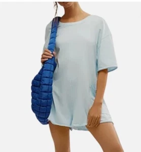 Neu mit Etikett Free People Movement Hot Shot Tee Strampler, Boardwalk blau, Medium, UVP $ 60 - Bild 1 von 12