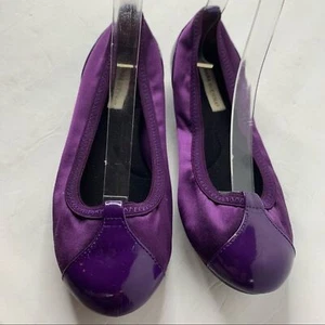 Ballerine Dana Buchman bicolore viola vernice e raso taglia 6 nuove mai indossate - Foto 1 di 8