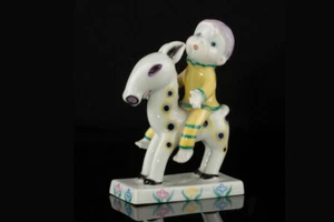 Metzler & Ortloff Porcelian Figurine Boy On Horse Statue 4" MADE IN AUSTRIA - Picture 1 of 6