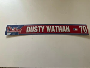 PHILLIES~2017 Dusty Wathan AUTHENTIC LOCKER ROOM PLATE SGA - Picture 1 of 3