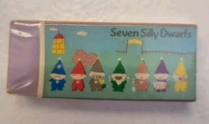 NEW Sanrio Seven Silly Dwarfs Pencil Eraser Vintage 1979 Japan Retro Novelty 80s - Picture 1 of 4