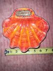 Vintage Treasure Craft Orange FLORIDA Clam Seashell Trinket Dish Souvenir