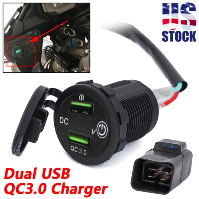 US For Kawasaki Versys650 Versys1000 VersysX300 Ninja 650 Motorcycle USB Charger Foto 1 de 4