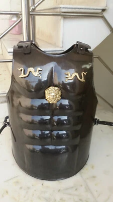 Jaqueta armadura muscular vintage com alça de couro dragão interpretação fantasia de Halloween - Imagem 1 de 3