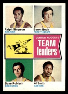 1974 Topps Basketball #222 Nuggets Team Leaders EX/MT *d30
