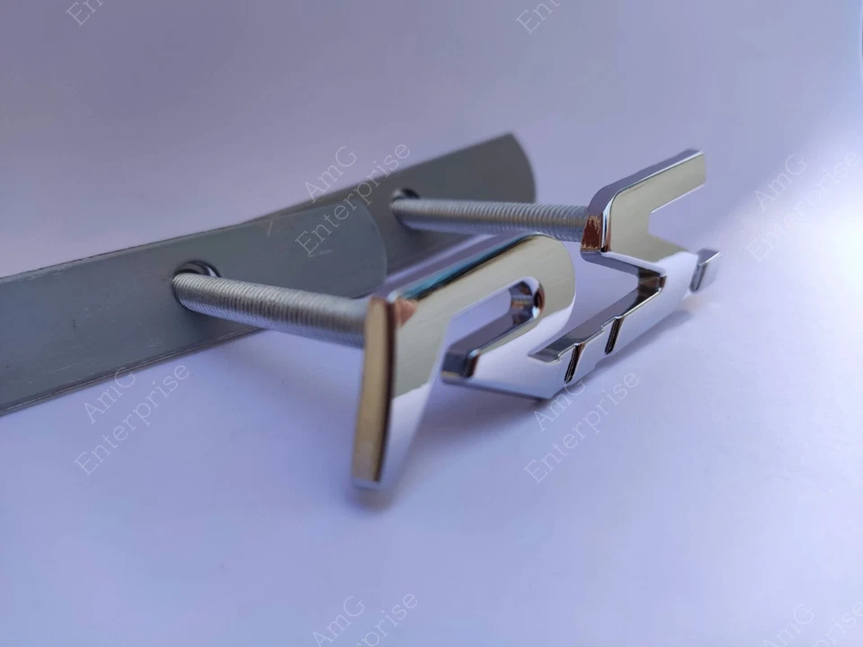 RS Chrome Silver Front Grille Badge Emblem for Renault Renaultsport Clio Megane - Image 1 of 4