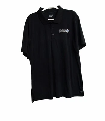 BCG Mens Black Polyester Polo Shirt Marion State Bank Short Sleeve Solid 2XL - Image 1 of 4