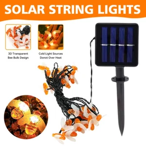 Solar Powered 30 LED String Light Garden Path Yard Decor Lamp Outdoor Waterproof - Picture 1 of 23
