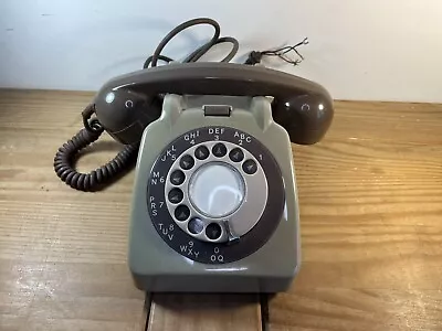 Vintage 1970s GPO Rotary Dial Telephone Land Line Old Prop Tele 8746F Brown Grey • 30.65€