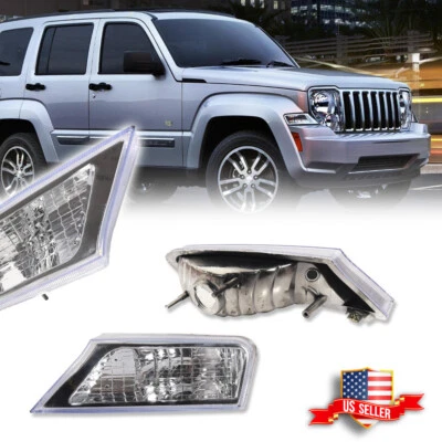 Luces de estacionamiento en esquina con señal de marcador transparente montadas en guardabarros para Jeep Liberty 08-12 Foto 1 de 4