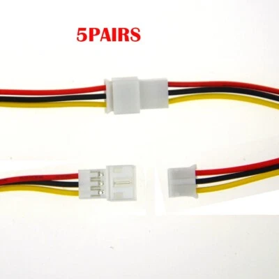 TECHZONE 5Pairs of 2.0mm 3Pin JST PH Female Male Connector Cables 10cm for Light Strip