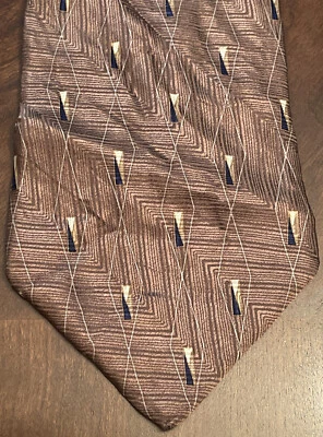 Corbata Neo Bill Blass Marrón 100% Seda Hombre Hecha en Costa Rica Foto 1 de 4
