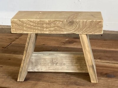 Wooden step stool - rustic, reclaiimed wood - Image 1 of 4