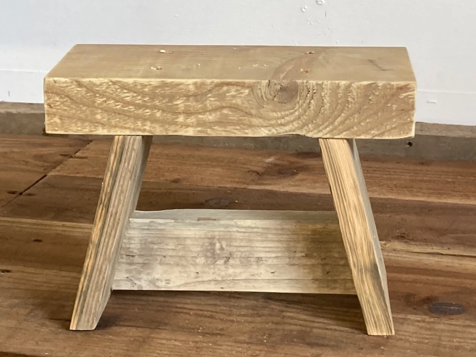 Wooden step stool - rustic, reclaiimed wood - Image 1 of 4