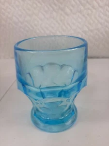 Vintage blueDepression Glass Footed glass - Picture 1 of 5