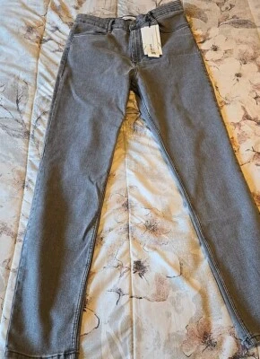 Zara Super Elastic High-Rise/Shaper Ankle Length Jeans Women's Size 12 NWT Gray - Image 1 of 4