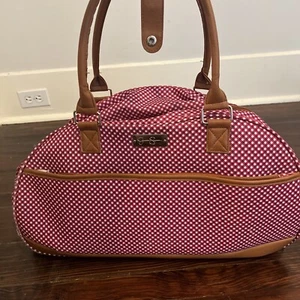 JESSICA SIMPSON POLKA DOT ROLLER SPINNER WEEKEND SUITCASE LUGGAGE - Picture 1 of 7