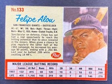 1962 Post Cereal Box #133 Felipe Alou Giants Hand cut baseball card