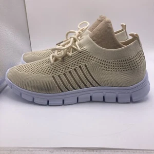 Women Flat Slip On Beige Shoes Woman Lightweight White Sneakers Summer Autumn 37 - Picture 1 of 6