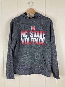 NC State Wolfpack Mens Gray Red Polyester Fleece Lined Sweatshirt Hoodie (Small) - Picture 1 of 9
