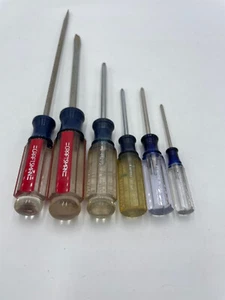 6 Vintage Craftsman Screwdrivers 2 Flathead 4 Phillips Head Made in USA - Picture 1 of 3