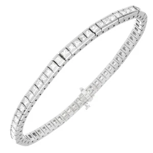 Diamond Ladies Tennis Bracelet 11 Carat Princess cut diamond 14K White Gold - Picture 1 of 9