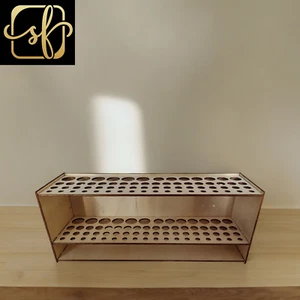 Wood 67 Holes Paintbrush Holder Stand Wooden Paint Brush Stand Desk Organizer Wa - Picture 1 of 1