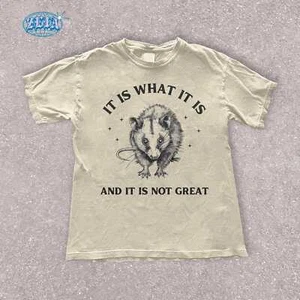 Vintage Opossum Graphic T-Shirt Funny Trendy Tee Gift for Animal Lovers - Picture 1 of 5