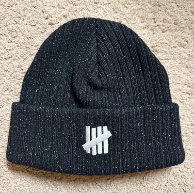 Undefeated 5 Strike ICONO GORRO PUÑO MOTEADO Unisex sombrero cálido negro NUEVO Foto 1 de 4