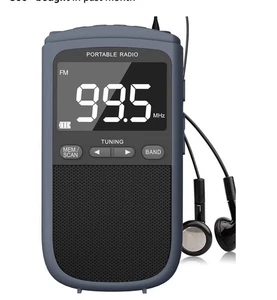 AM FM Walkman Radio:900mAh Rechargeable Portable Transistor Pocket Radio with Be - Picture 1 of 5
