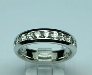 Echt Moissanit Rundschliff Verlobung Herren Band 14K Weißgold Finish 1,00Ct - Bild 1 von 2
