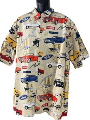 Camisa Reyn Spooner Para Hombres XXL Clásicos Americanos Ford Mustang Manga Corta Botón Foto 1 de 4