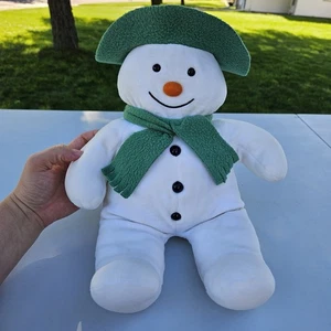 Vintage Eden The Snowman 13" Stuffed Plush Raymond Briggs Green Hat Scarf Read - Picture 1 of 11