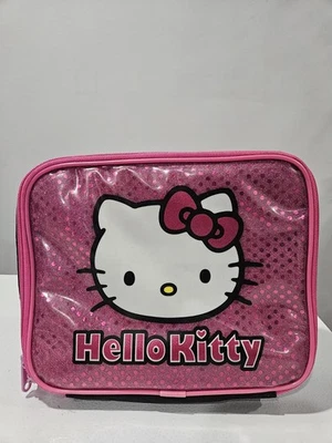 Bolso de almuerzo aislado de lentejuelas rosa Hello Kitty para niños y niñas  Foto 1 de 4