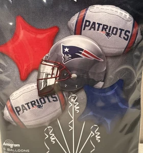New England Patriots Heckklappe Geburtstag Party Luftballons 5er Set große Folienballons - Bild 1 von 3