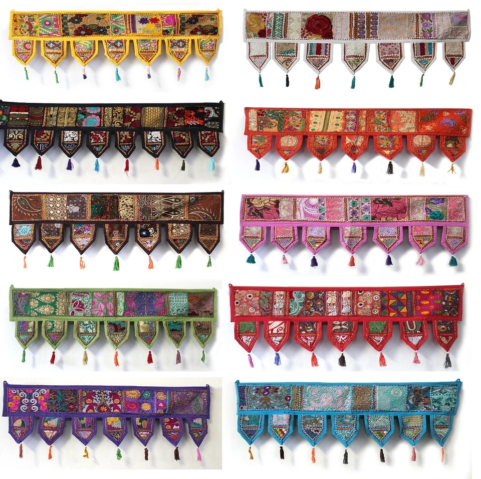 Indian Handmade Cotton Patchwork Toran Door Valance Decorative Wall Hanging - Image 1 of 1