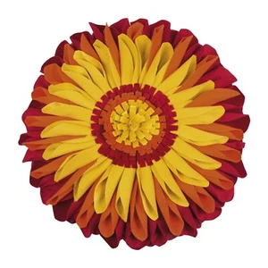 Pad runde Kissenhülle SUNFLOWER Ø 35 cm orange in Blumenform 100% Polyester - Bild 1 von 2