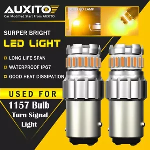 AUXITO 1157 Amber Yellow LED Turn Signal Indicator Parking Light Bulbs CANBUS XD - Picture 1 of 12