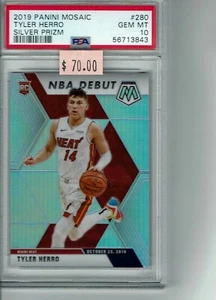 Tyler Herro 2019-20 Mosaic NBA Debut SILVER PRIZM Rookie RC PSA 10 Gem Mint - Picture 1 of 2