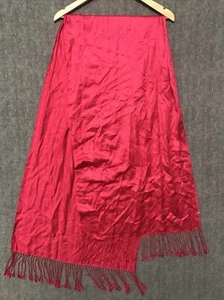 Scarf Womens Pink Rectangle Fringe Tassel Long 19” x 72” - Picture 1 of 11