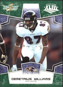 2008 Score Super Bowl XLIII Green Ravens Football Card #25 Demetrius Williams