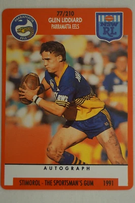 Parramatta Eels Vintage NRL Rugby League Scanlens Stimorol Card Glen Liddiard - image 1 of 4
