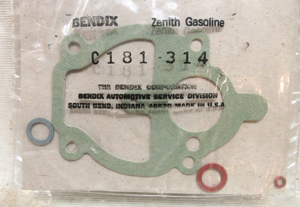 Kit de juntas de carburador NOS ZENITH 67 Bendix # C181-314 Case & IH Foto 1 de 1